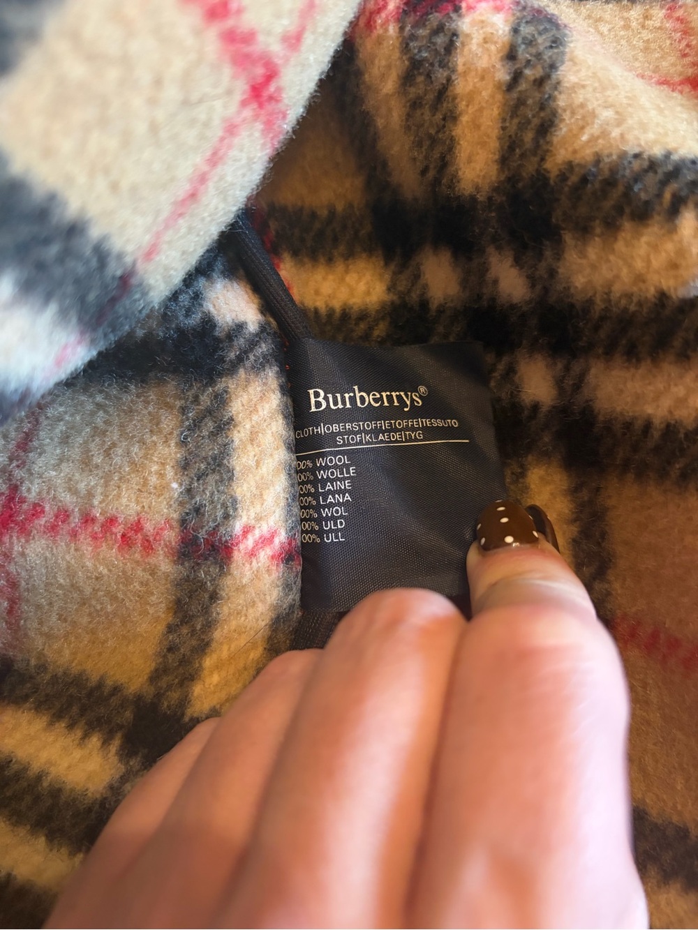 Vintage Burberrys Made in England Red 100% Wool Duffle Toggle Coat Hooded 12/13 - Picture 5 of 6